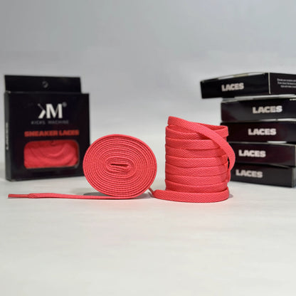 Flat Sneaker Laces- Rose Red | Jordan laces | AJ1 Laces | Kicks Machine