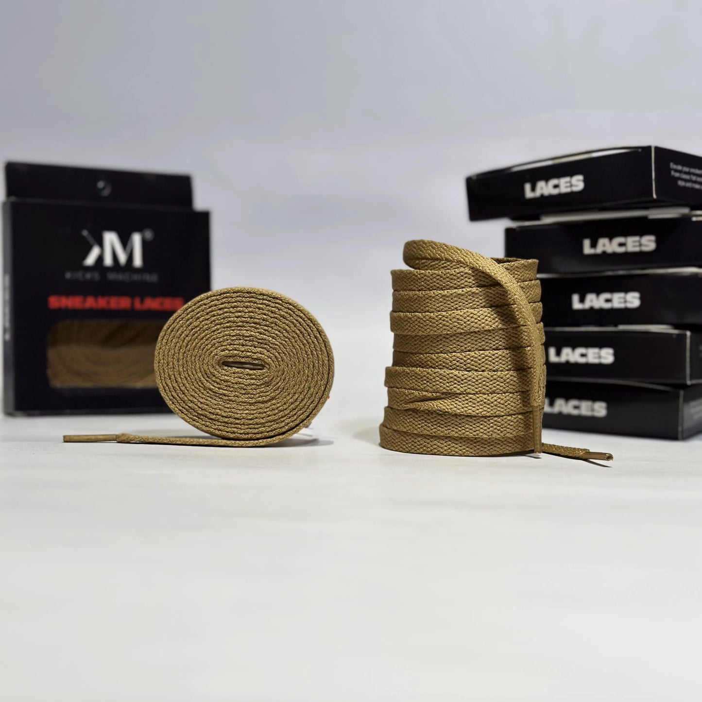 Flat Sneaker Laces- Light Bown | Jordan laces | AJ1 Laces | Kicks Machine