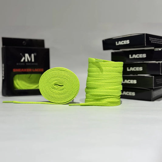 Flat Sneaker Laces- Neon | Jordan laces | AJ1 Laces | Kicks Machine