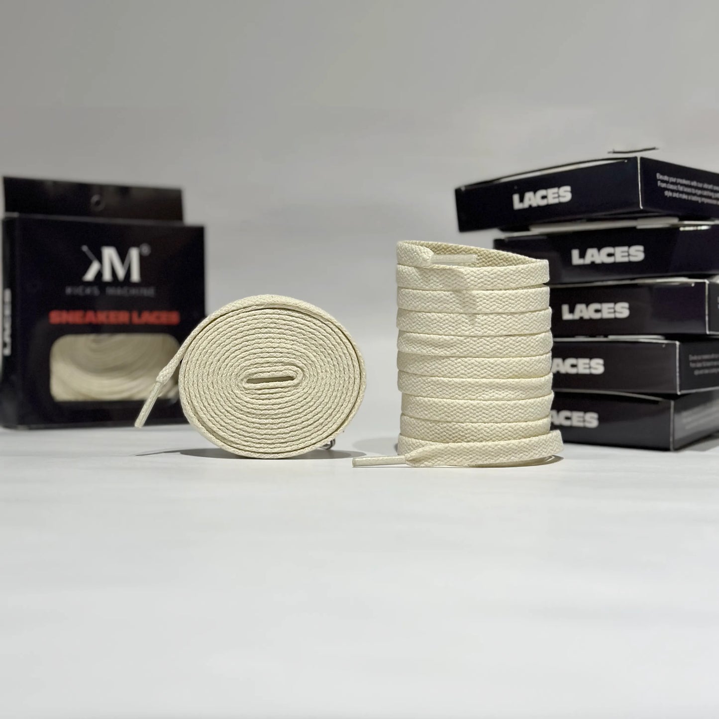 Flat Sneaker Laces- Cream | Jordan laces | AJ1 Laces | Kicks Machine