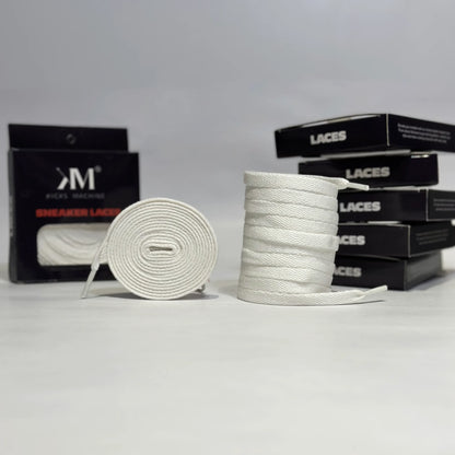 Flat Sneaker Laces- White | Jordan laces | AJ1 Laces | Kicks Machine