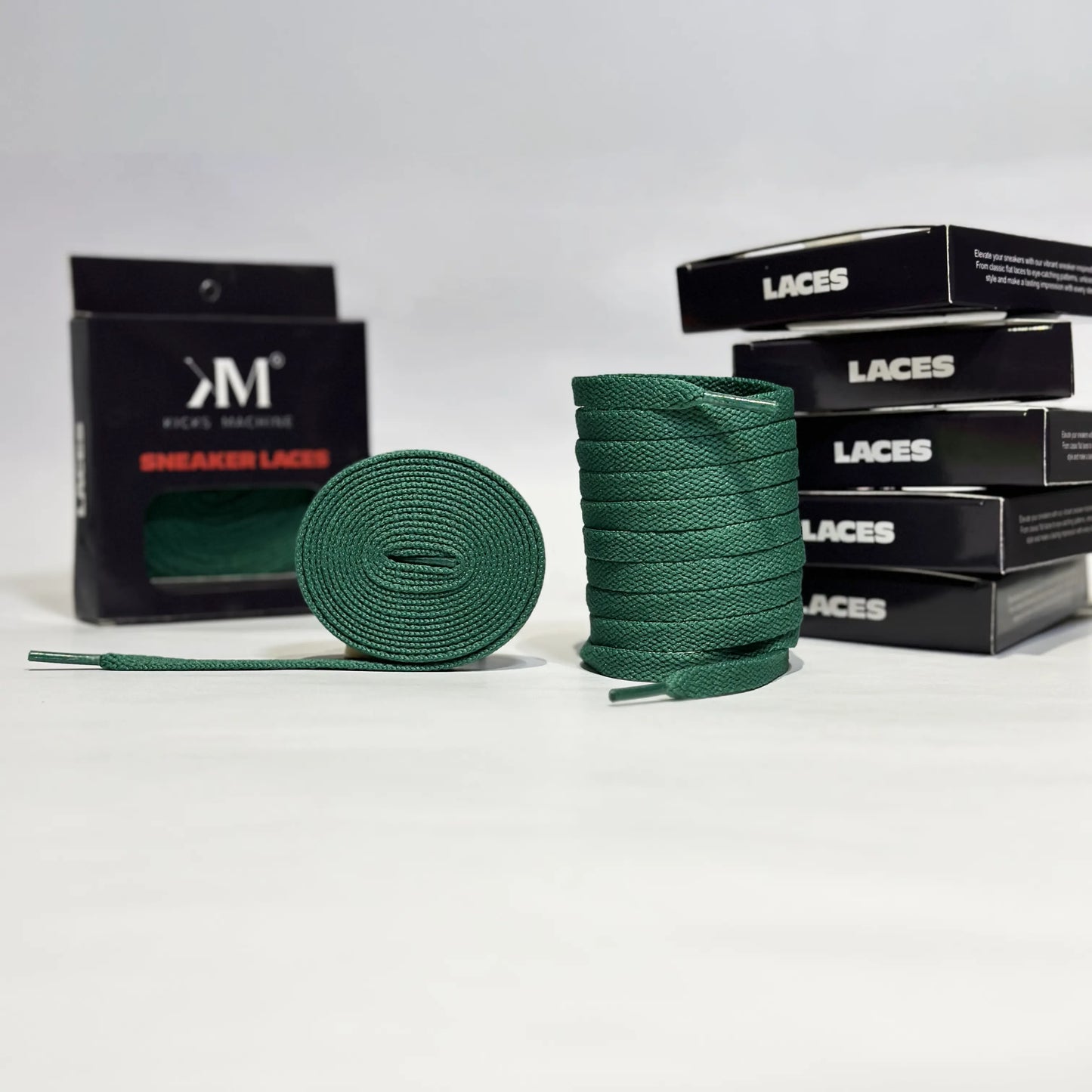 Flat Sneaker Laces- Dark Green | Jordan laces | AJ1 Laces | Kicks Machine