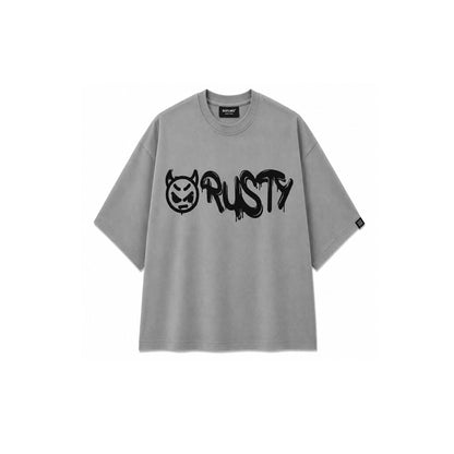 RUST GRAFFITI GREY WOMEN’S OVERSIZED T-SHIRT
