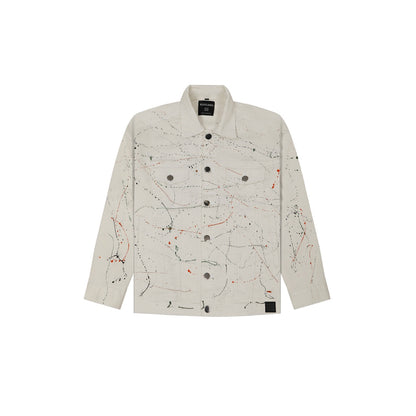 WHITE PAINTED DENIM MEN'S JACKET