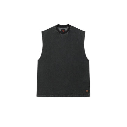 BLACK DENIM MEN'S TANK TOP