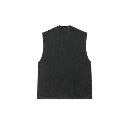 BLACK DENIM MEN'S TANK TOP