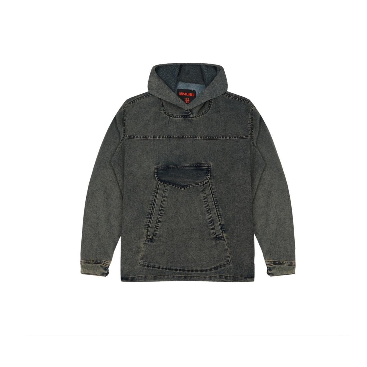 ACID WASH DENIM WOMEN'S HOODIE