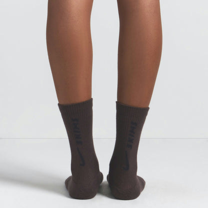 Skims Nikeskims Accessories Dri-Fit Crew Sock 3-Pack Dark Sepia Multi