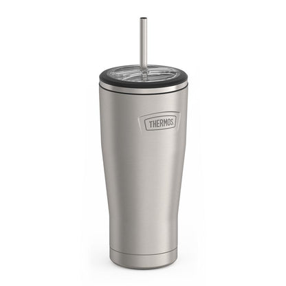 Thermos 24oz Icon Cold Tumbler With Straw Matte Stainless Steel