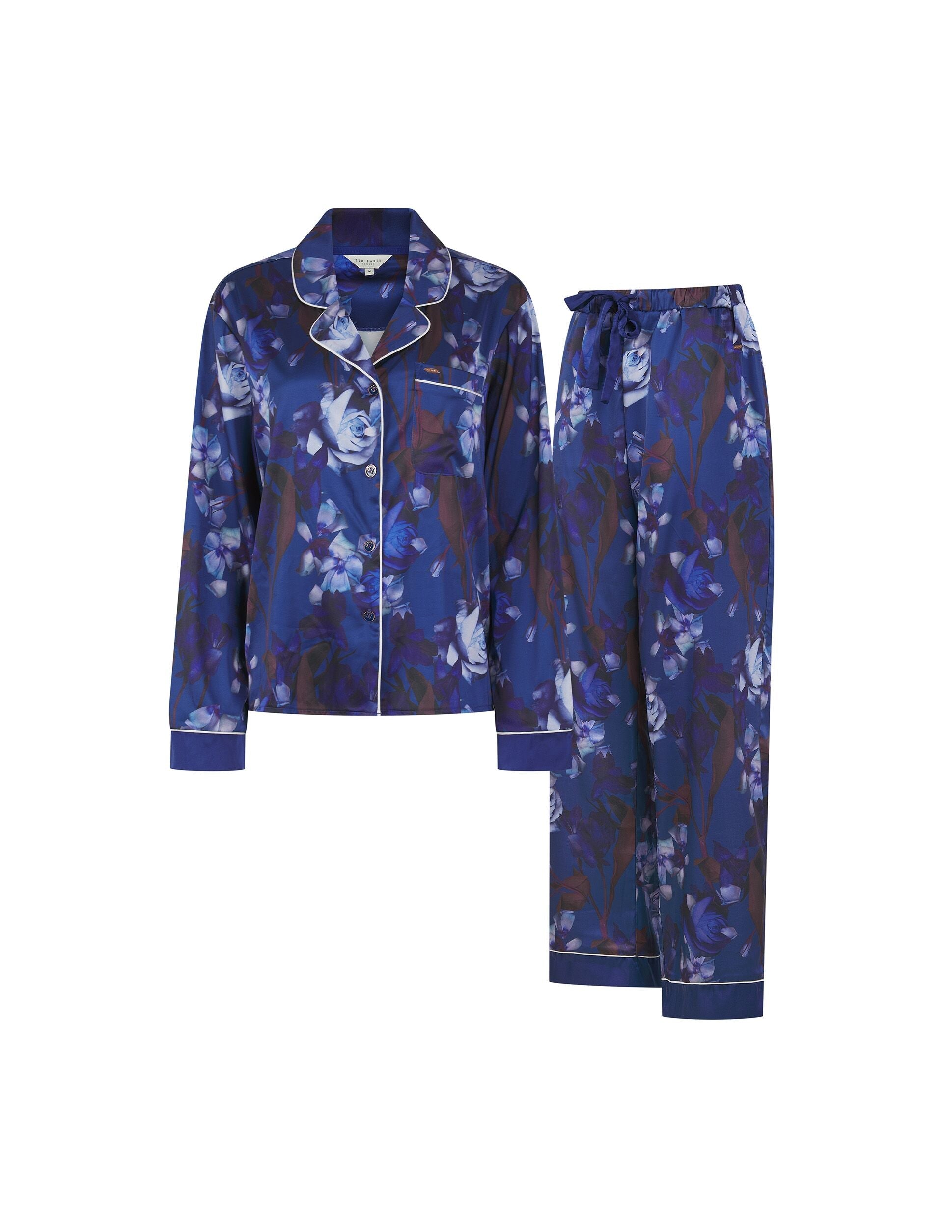 Ted Baker Isla Floral Print Satin Long Pyjama Set Women's