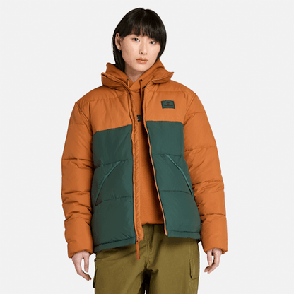Timberland Insulated Puffer Jacket Leather Brown/Dark Forest Green