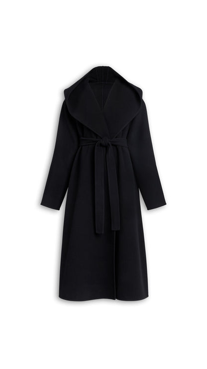 Alaïa Hood Wrap Wool Coat