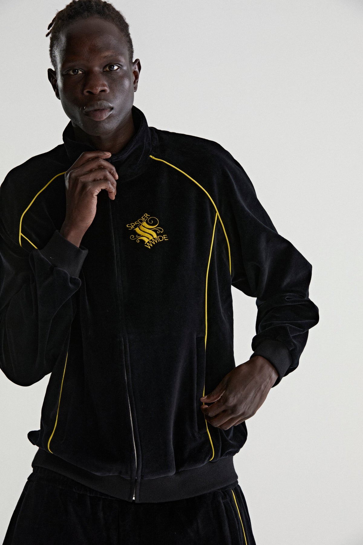 Sp5der Outline Velour Track Jacket