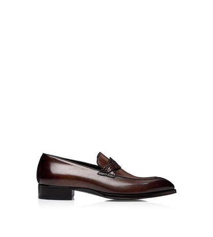Tom Ford Burnished Leather Elkan Twisted Band Loafer
