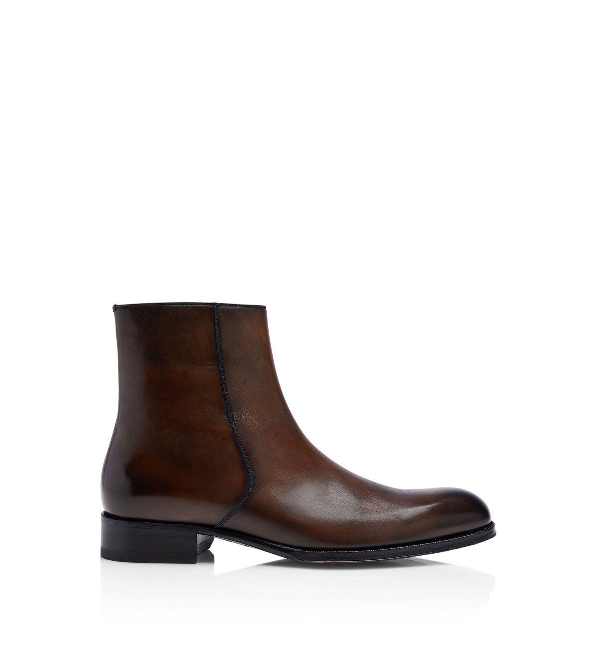 Tom Ford Burnished Leather Elkan Zip Boot