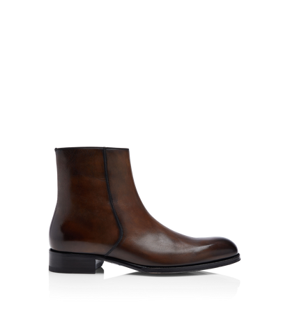 Tom Ford Burnished Leather Elkan Zip Boot