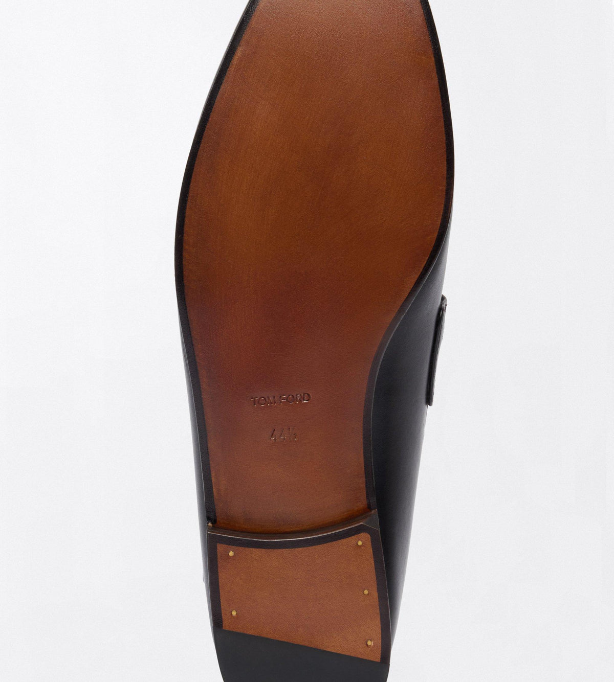 Tom Ford Burnished Leather Double T Hardware Gigi Loafer