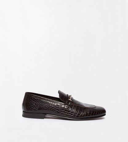 Tom Ford Burnished Leather Double T Hardware Gigi Loafer