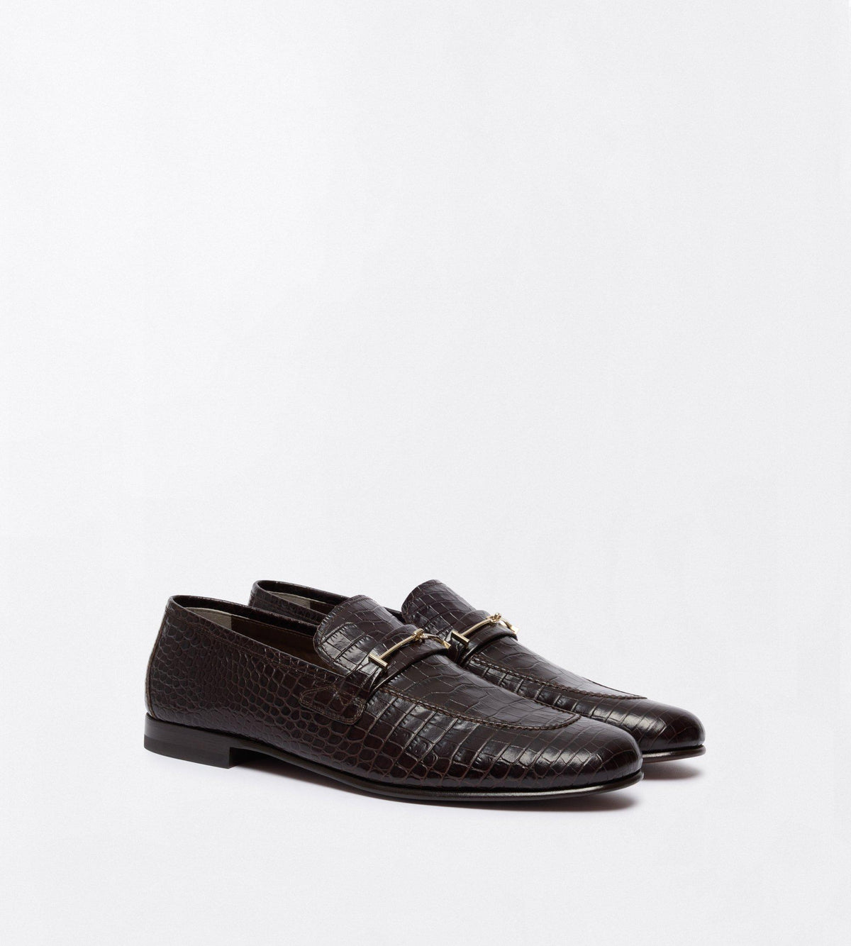 Tom Ford Burnished Leather Double T Hardware Gigi Loafer