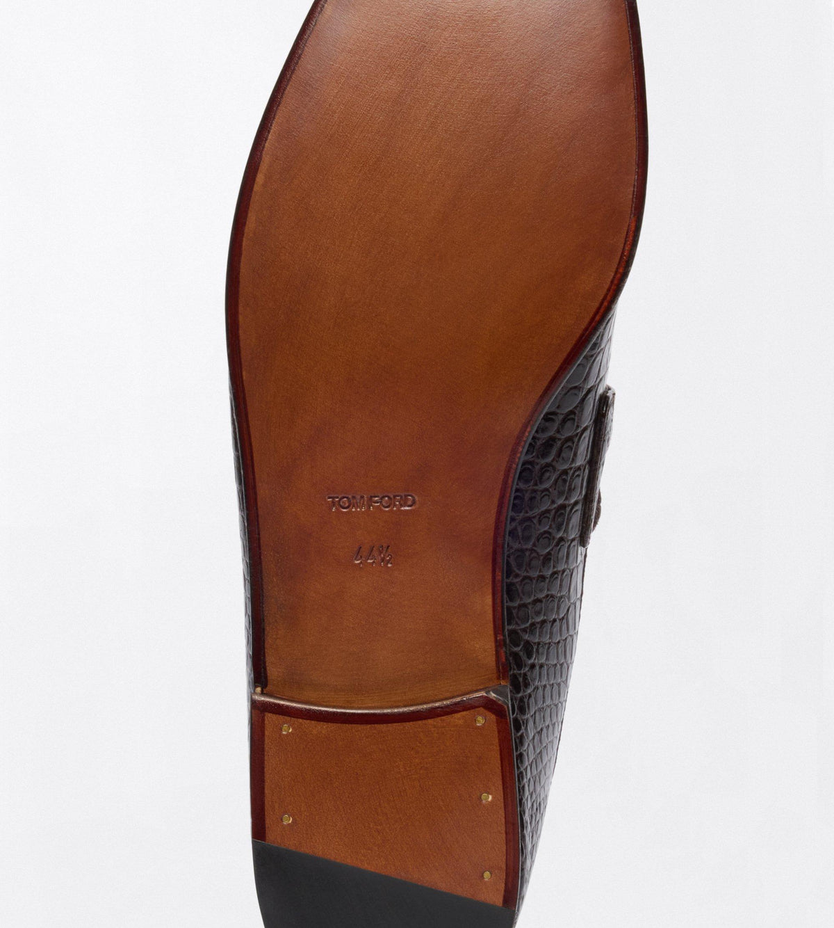 Tom Ford Burnished Leather Double T Hardware Gigi Loafer