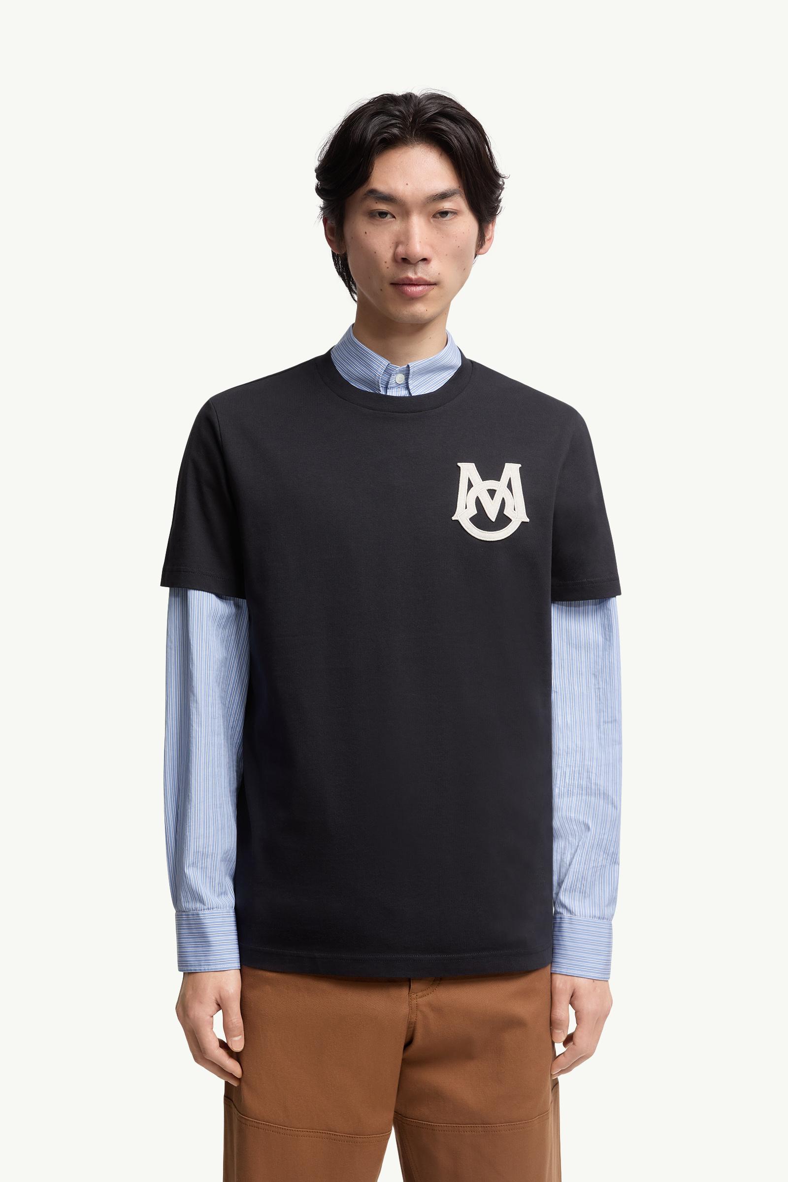 Moncler Monogram Cotton T-Shirt Navy Blue Navy Blue