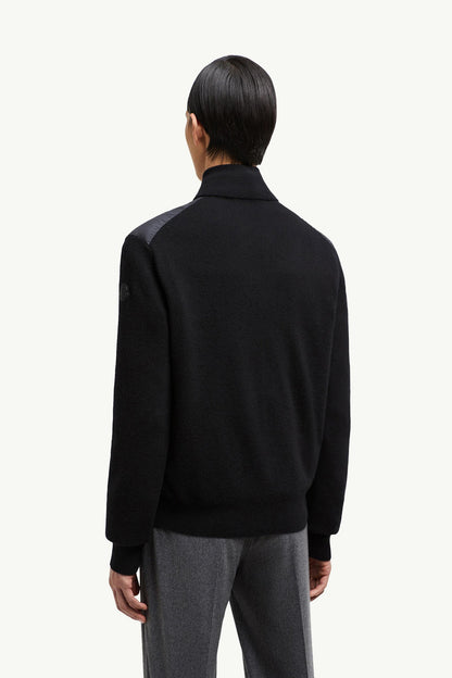 Moncler Padded Wool & Cashmere Zip-Up Cardigan Black Black