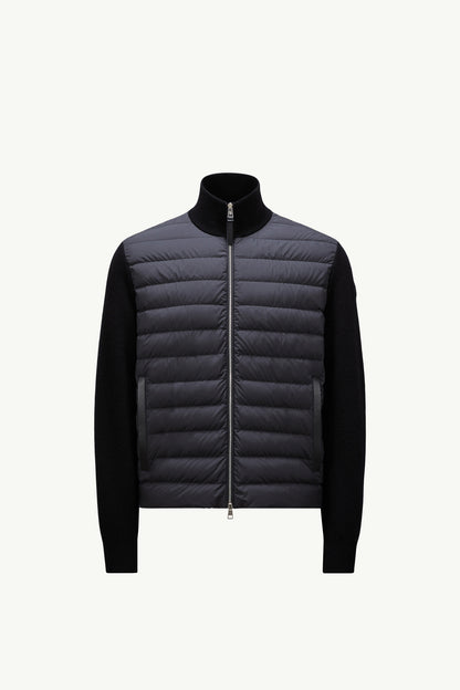 Moncler Padded Wool & Cashmere Zip-Up Cardigan Black Black