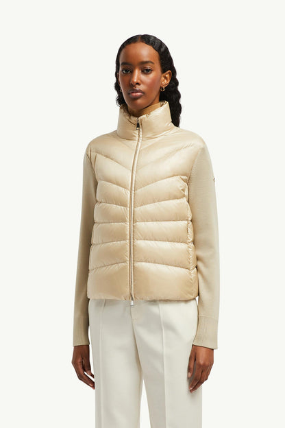Moncler Padded Wool Cardigan Beige Beige