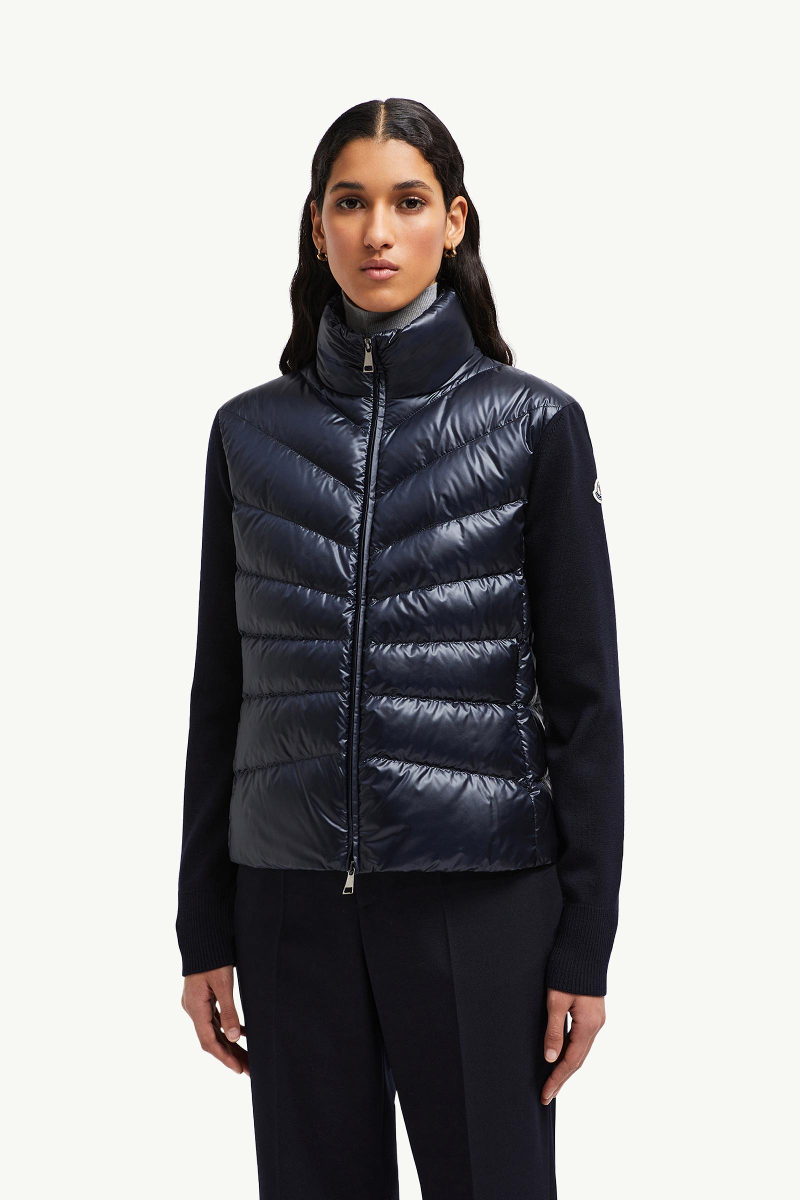 Moncler Padded Wool Cardigan Navy Blue Navy Blue