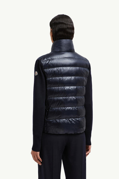 Moncler Padded Wool Cardigan Navy Blue Navy Blue