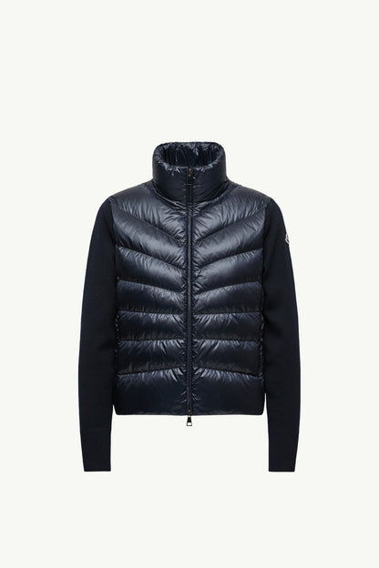 Moncler Padded Wool Cardigan Navy Blue Navy Blue