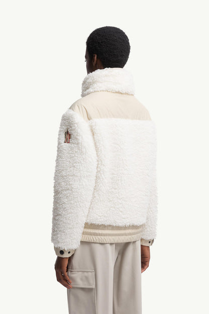 Moncler Padded Teddy Zip-Up Cardigan White White