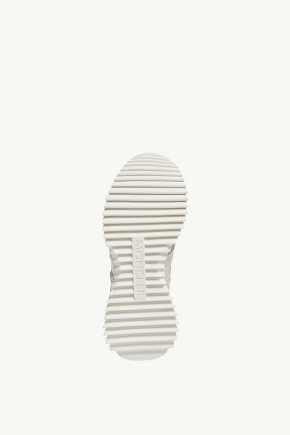 Moncler Pacey Nylon & Suede Sneakers Beige & White