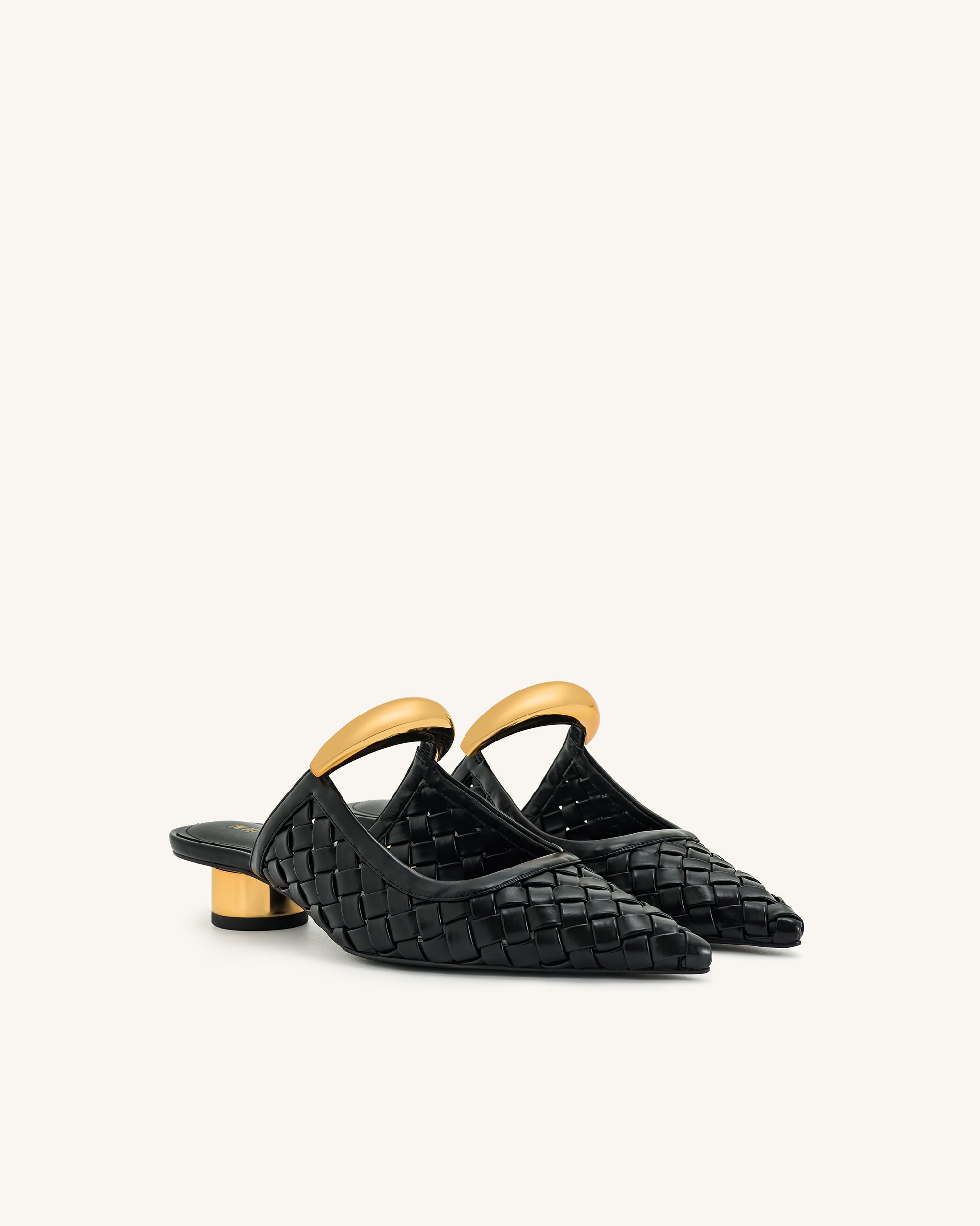 Jw Pei Helena Weave Pierced Mules Black