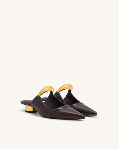 Jw Pei Helena Pierced Mules Claret Red