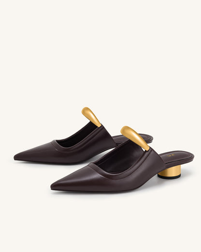 Jw Pei Helena Pierced Mules Claret Red