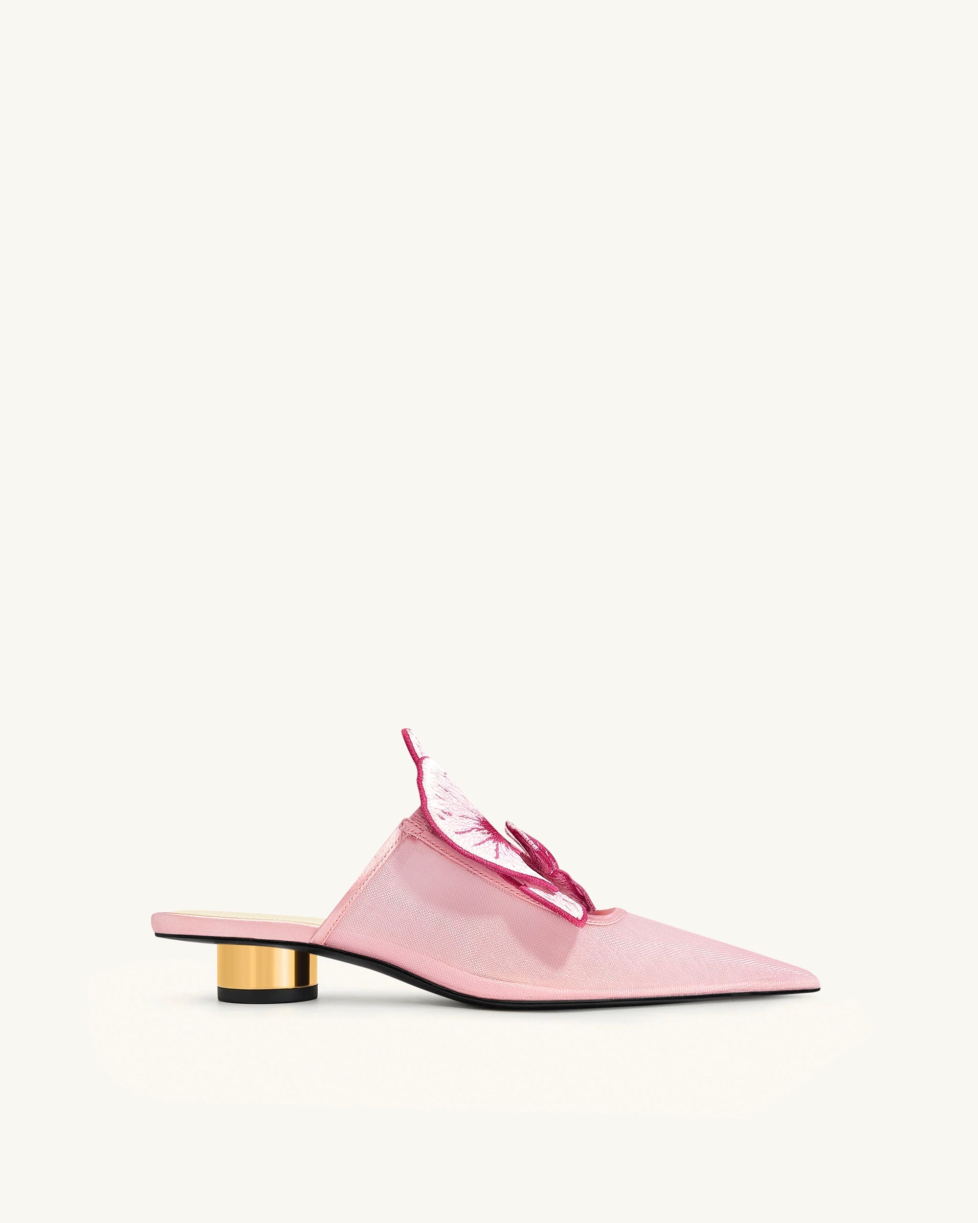 Jw Pei Helena Embroidery Decoration Pierced Mules Pink