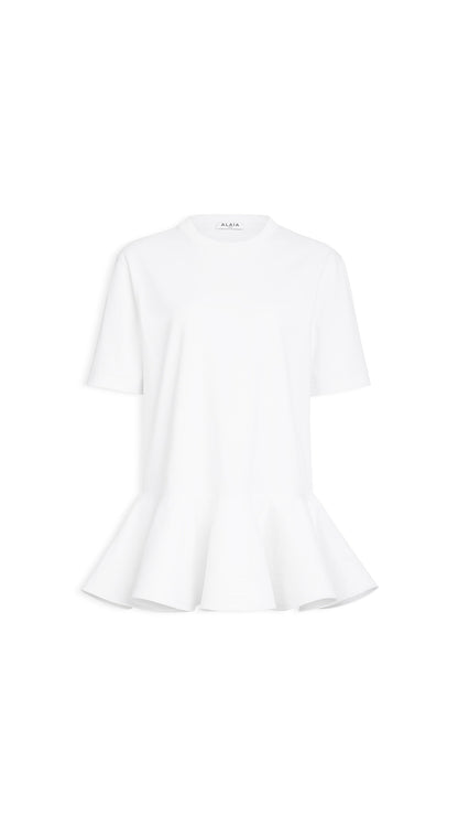 Alaïa Cotton Jersey Crinoline T-Shirt