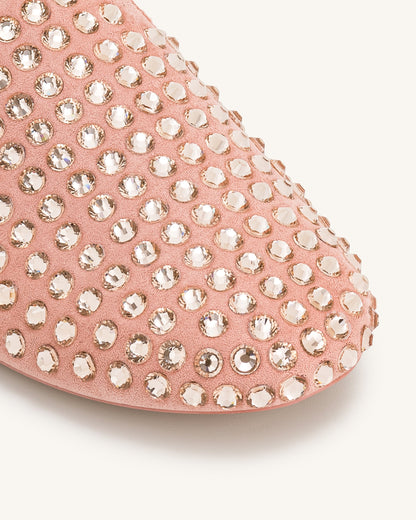 Jw Pei Athena Artificial Crystal Flat Mules Pink Beige