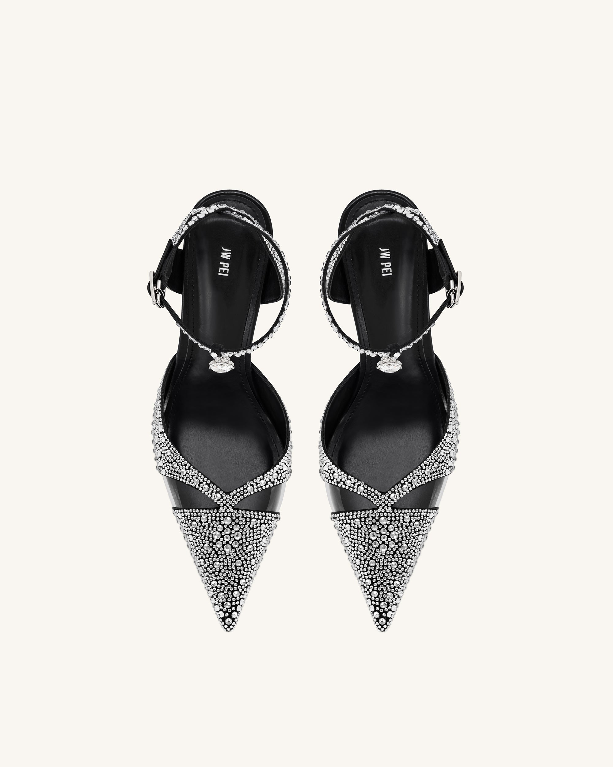 Jw Pei Haidi Artificial Crystal Pumps Black