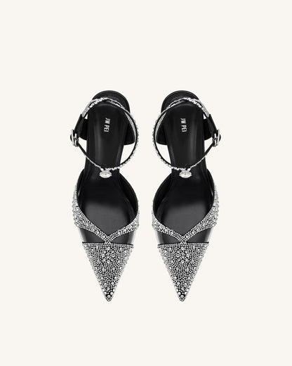 Jw Pei Haidi Artificial Crystal Pumps Black