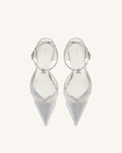 Jw Pei Haidi Artificial Crystal Pumps Silver