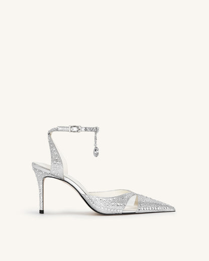 Jw Pei Haidi Artificial Crystal Pumps Silver
