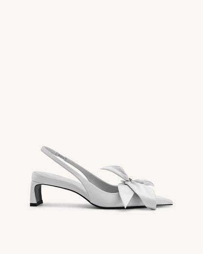 Jw Pei Queena Floral Appliques Slingback Pumps Silver