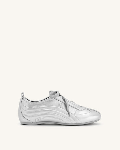 Jw Pei Ferne Streamlined Lustrous Sneakers Silver
