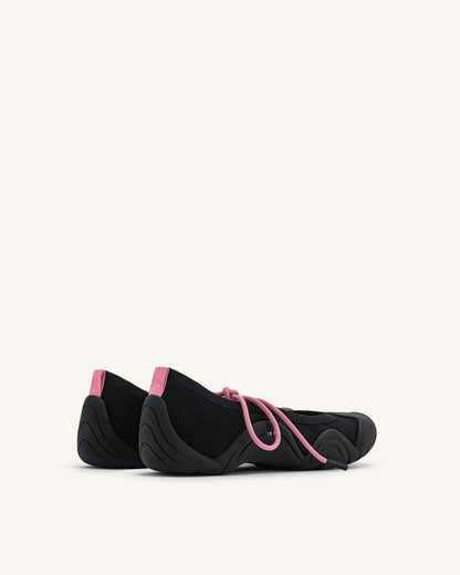 Jw Pei Caitlin Lace Up Ballerina Sneakers Black