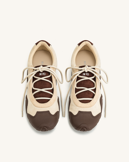 Jw Pei Caitlin Lace Up Ballerina Sneakers Light Brown