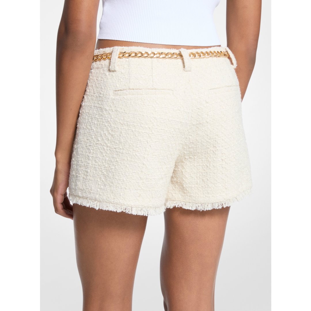 Michael Kors Eyelash Tweed Mini Shorts BONE