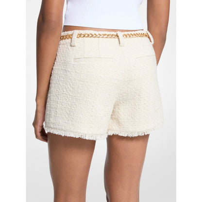 Michael Kors Eyelash Tweed Mini Shorts BONE