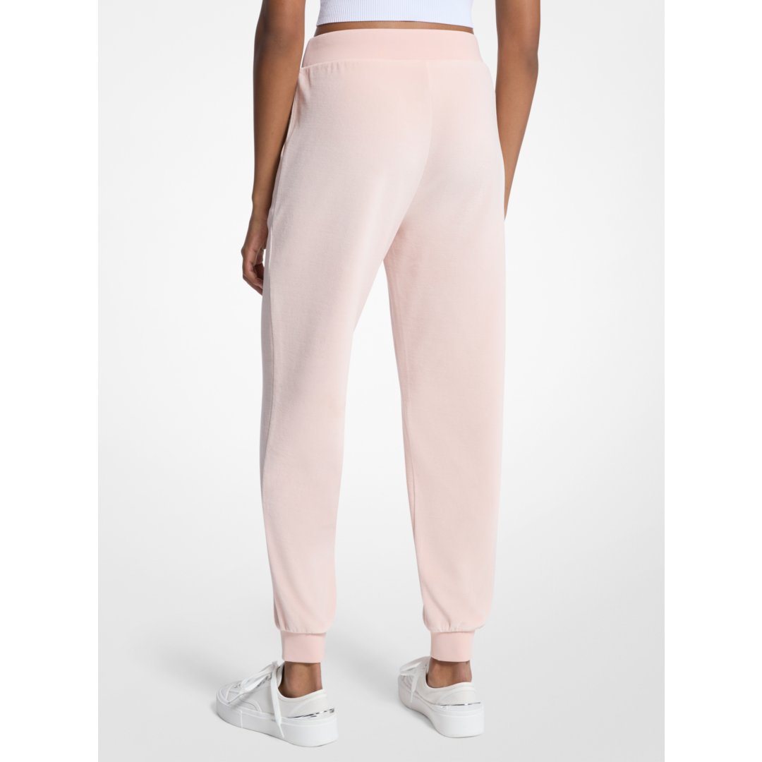 Michael Kors Embellished Logo Velour Joggers POWDER BLUSH